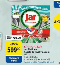 Tesco Jar platinum kapsle do myčky nabídka