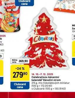 Tesco Celebrations adventní kalendář vánoční strom nabídka