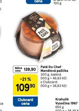 Tesco Paté du chef mandlová paštika nabídka