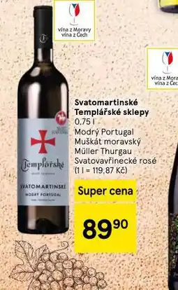Tesco Svatomartinské templářské sklepy nabídka