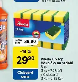 Tesco Vileda tip top houbičky na nádobí nabídka