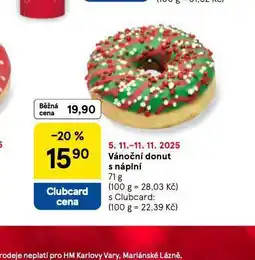 Tesco Vánoční donut s náplní nabídka