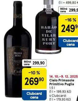 Tesco Cielo primasole primitivo puglia nabídka