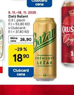Tesco Pivo zlatý bažant nabídka