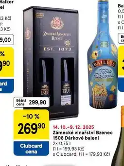 Tesco Zámecké vinařství bzenec 1508 dárkové balení nabídka