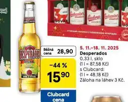 Tesco Desperados nabídka
