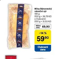 Tesco Milsy bánovecký vánoční sýr nabídka
