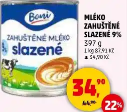 Penny Market Boni Mléko zahuštěné slazené 9% nabídka