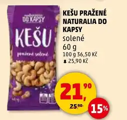Penny Market Kešu pražené Naturalia do kapsy nabídka
