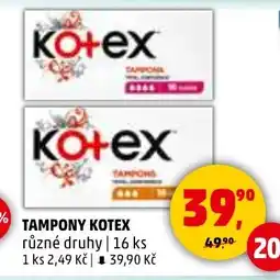 Penny Market Tampony Kotex nabídka