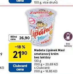 Tesco Madeta lipánek maxi smetanový krém bez laktózy nabídka