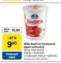 Tesco Milko bedřich smetanový jogurt ochucený nabídka