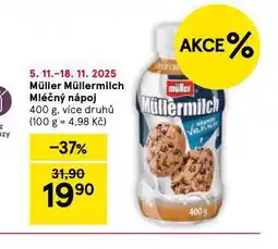 Tesco Müller müllermilch mléčný nápoj nabídka