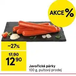Tesco Javořické párky nabídka