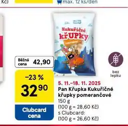 Tesco Pan křupka kukuřičné křupky pomerančové nabídka