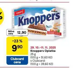 Tesco Knoppers oplatka nabídka