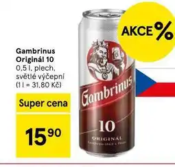 Tesco Pivo gambrinus originál 10 nabídka
