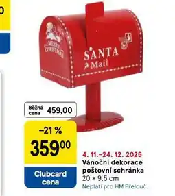Tesco Vánoční dekorace poštovní schránka nabídka