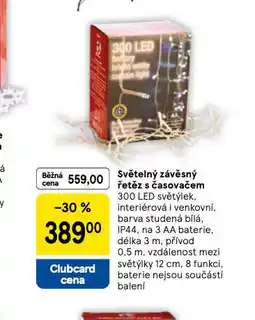 Tesco Světelný závěsný řetěz s časovačem nabídka
