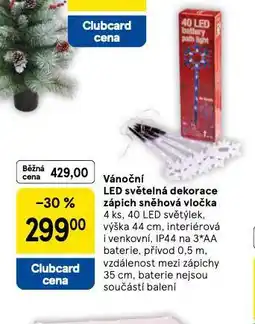 Tesco Vánoční led světelená dekorace zápich sněhová vločka nabídka