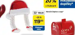Tesco Vánoční čepice s copy nabídka