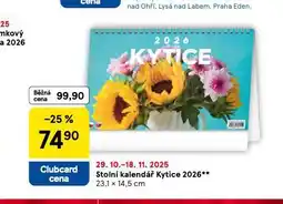 Tesco Stolní kalendář kytice 2026 nabídka