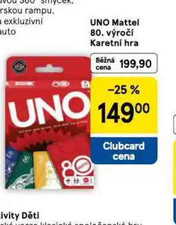 Tesco Uno mattel 80. výročí keratní hra nabídka