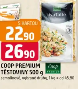 Trefa Coop premium těstoviny nabídka