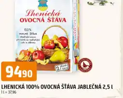 Trefa Lhenická 100% ovocná šťáva jablečná nabídka