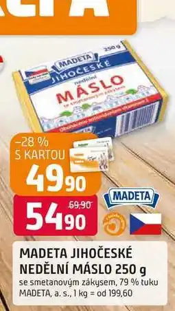 Trefa MADETA JIHOČESKÉ NEDĚLNÍ MÁSLO 250 g se smetanovým zákysem, 79 % tuku nabídka