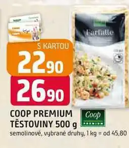 Trefa COOP PREMIUM TĚSTOVINY 500 g semolinové, vybrané druhy nabídka