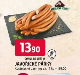 Trefa Kostelecké Uzeniny Javořické párky 100g nabídka