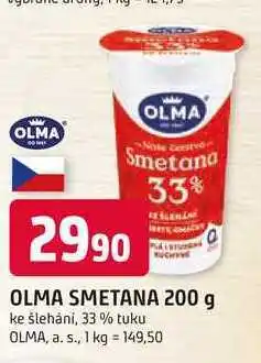 Trefa OLMA SMETANA 200 g ke šlehání, 33 % tuku nabídka