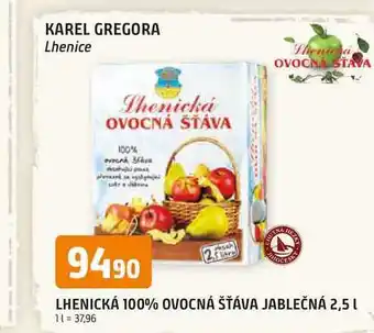 Trefa LHENICKÁ 100% OVOCNÁ ŠŤÁVA JABLEČNÁ 2,5 l nabídka