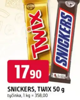 Trefa Snickers, twix nabídka