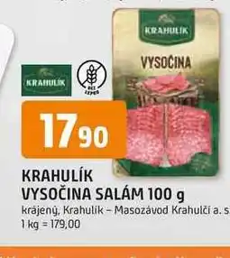 Trefa KRAHULÍK VYSOČINA SALÁM 100 g nabídka