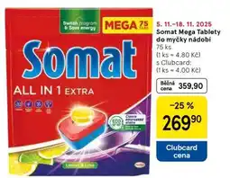 Tesco Somat Mega Tablety do myčky nádobí nabídka