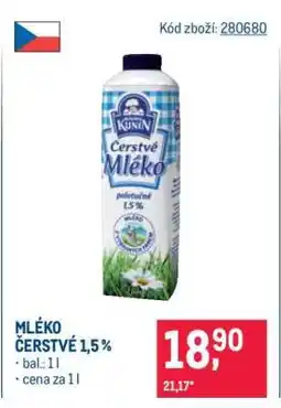 Makro Mléko čerstvé 1,5 % nabídka