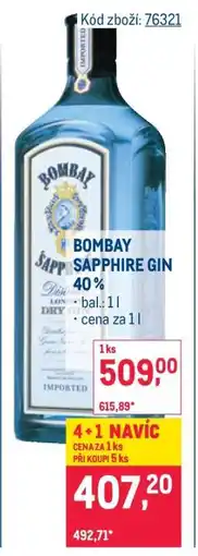 Makro Bombay Sapphire Gin 40 % nabídka