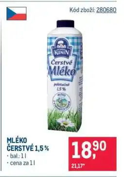 Makro Mléko čerstvé 1,5 % nabídka