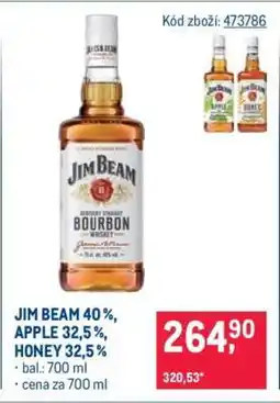 Makro JIM BEAM 40 %, APPLE 32,5 %, HONEY 32,5 % nabídka