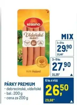 Makro Párky premium nabídka