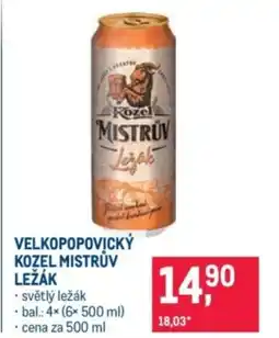 Makro Velkopopovický kozel mistrův lezak nabídka