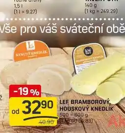 Flop LEF BRAMBOROVÝ, HOUSKOVÝ KNEDLÍK 500- 600 g nabídka