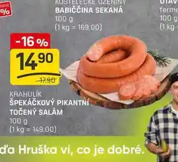 Flop ŠPEKÁČKOVÝ PIKANTNÍ TOČENÝ SALÁM 100 g nabídka