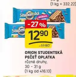 Flop ORION STUDENTSKÁ PEČEŤ OPLATKA různé druhy 30-31 g nabídka