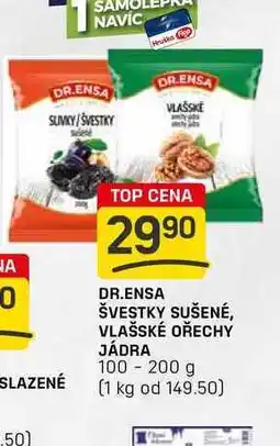 Flop DR.ENSA ŠVESTKY SUŠENÉ, VLAŠSKÉ OŘECHY JÁDRA 100 - 200 g nabídka