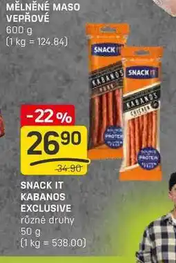 Flop SNACK IT KABANOS EXCLUSIVE různé druhy 50 g nabídka