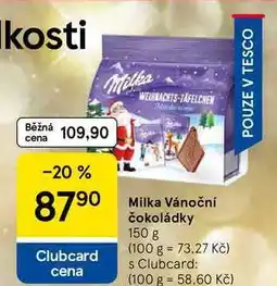 Tesco Milka Vánoční čokoládky, 150 g nabídka