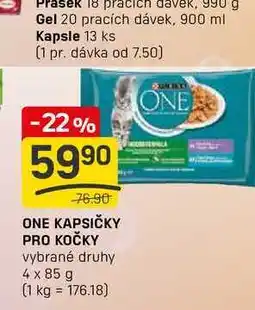 Flop ONE KAPSIČKY PRO KOČKY vybrané druhy 4 x 85 g nabídka